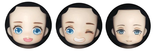 Przykład pokazujący różne niestandardowe panele Nendoroid
