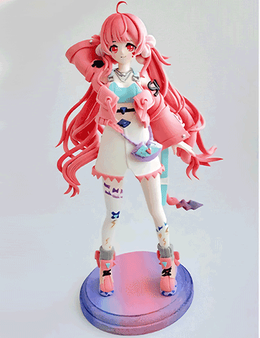 Authentic photo of a custom anime figure showing details