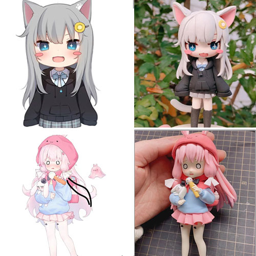 Close-up showcasing rich expressions on a custom anime figure